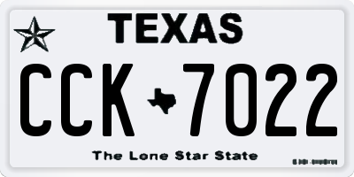 TX license plate CCK7022