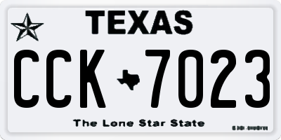 TX license plate CCK7023