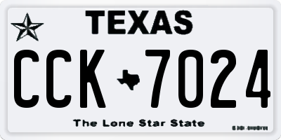 TX license plate CCK7024