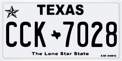 TX license plate CCK7028