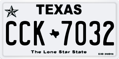 TX license plate CCK7032