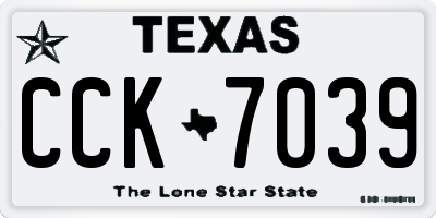 TX license plate CCK7039