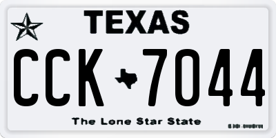 TX license plate CCK7044