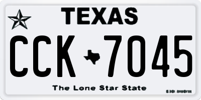 TX license plate CCK7045