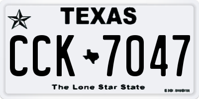 TX license plate CCK7047