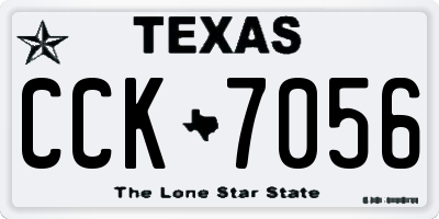 TX license plate CCK7056