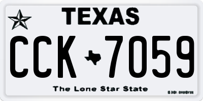 TX license plate CCK7059