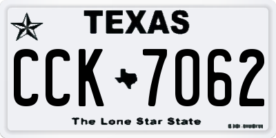 TX license plate CCK7062