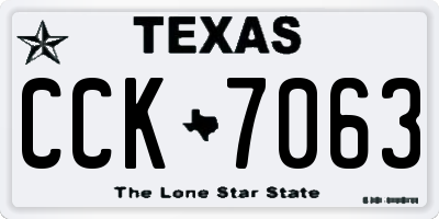 TX license plate CCK7063