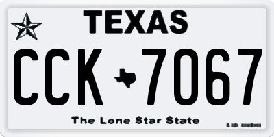 TX license plate CCK7067