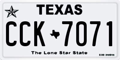 TX license plate CCK7071