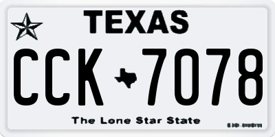 TX license plate CCK7078