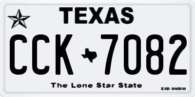 TX license plate CCK7082