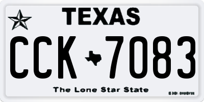 TX license plate CCK7083