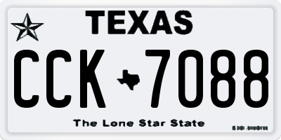 TX license plate CCK7088