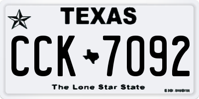 TX license plate CCK7092