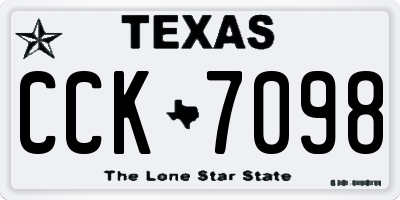 TX license plate CCK7098