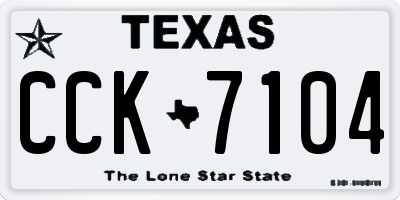 TX license plate CCK7104