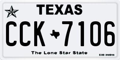 TX license plate CCK7106