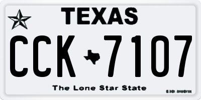 TX license plate CCK7107