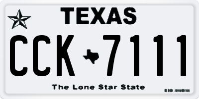 TX license plate CCK7111
