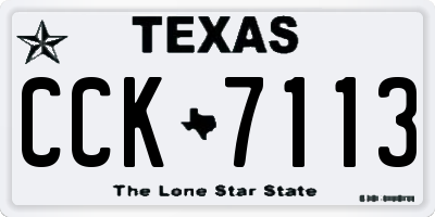 TX license plate CCK7113