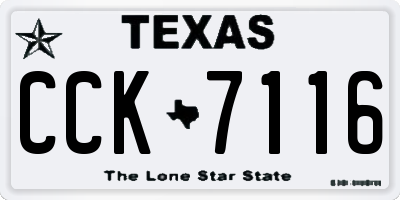 TX license plate CCK7116