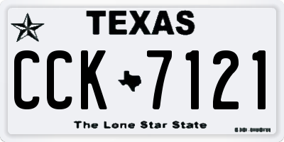 TX license plate CCK7121