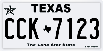TX license plate CCK7123