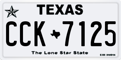 TX license plate CCK7125