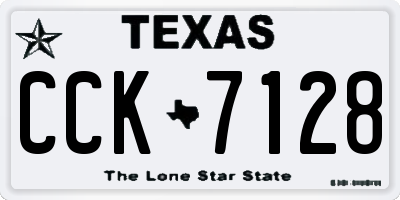 TX license plate CCK7128