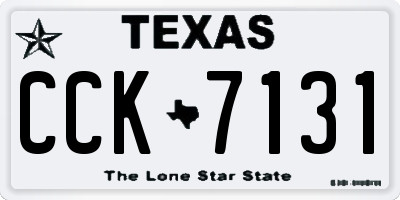 TX license plate CCK7131