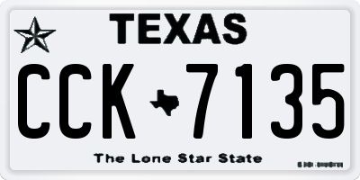 TX license plate CCK7135