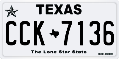 TX license plate CCK7136