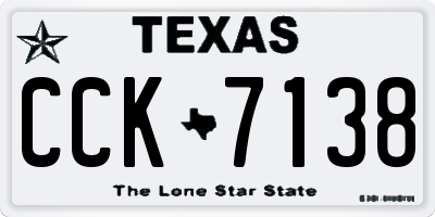 TX license plate CCK7138