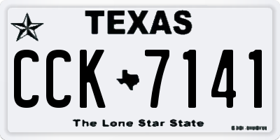 TX license plate CCK7141