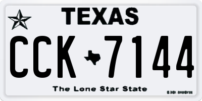 TX license plate CCK7144