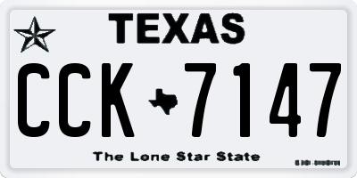TX license plate CCK7147