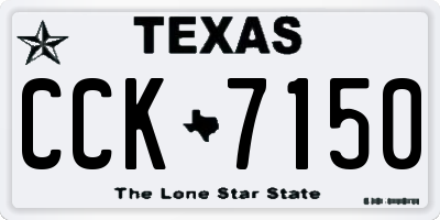 TX license plate CCK7150