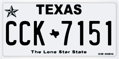 TX license plate CCK7151
