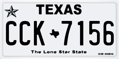 TX license plate CCK7156