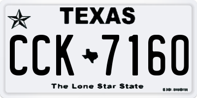 TX license plate CCK7160