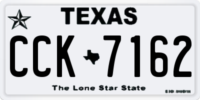 TX license plate CCK7162