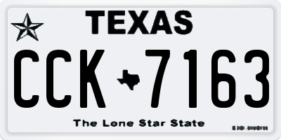 TX license plate CCK7163