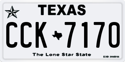 TX license plate CCK7170