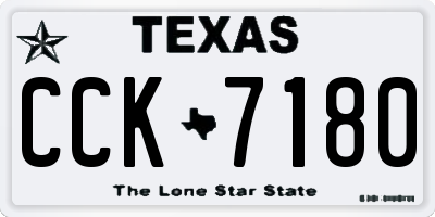 TX license plate CCK7180