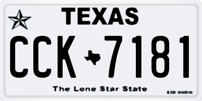 TX license plate CCK7181