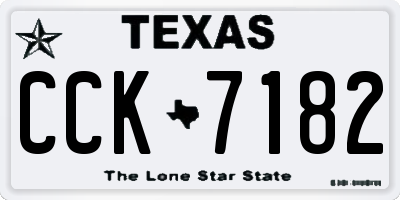 TX license plate CCK7182