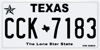 TX license plate CCK7183
