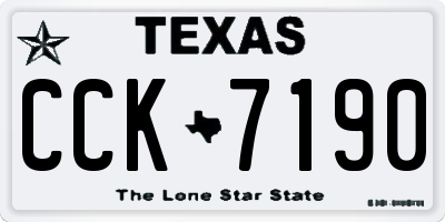 TX license plate CCK7190